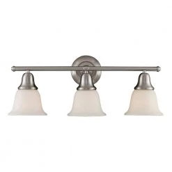 Berwick 3-Light Brushed Nickel Wall Mount Bath Bar Light by Titan Lighting
