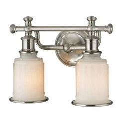 Kildare 2-Light Brushed Nickel Bath Light by Titan Lighting