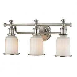 Kildare 3-Light Brushed Nickel Bath Light by Titan Lighting