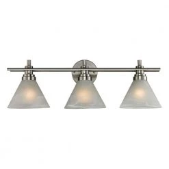 Pemberton 3-Light Brushed Nickel Wall Mount Bath Bar Light by Titan Lighting