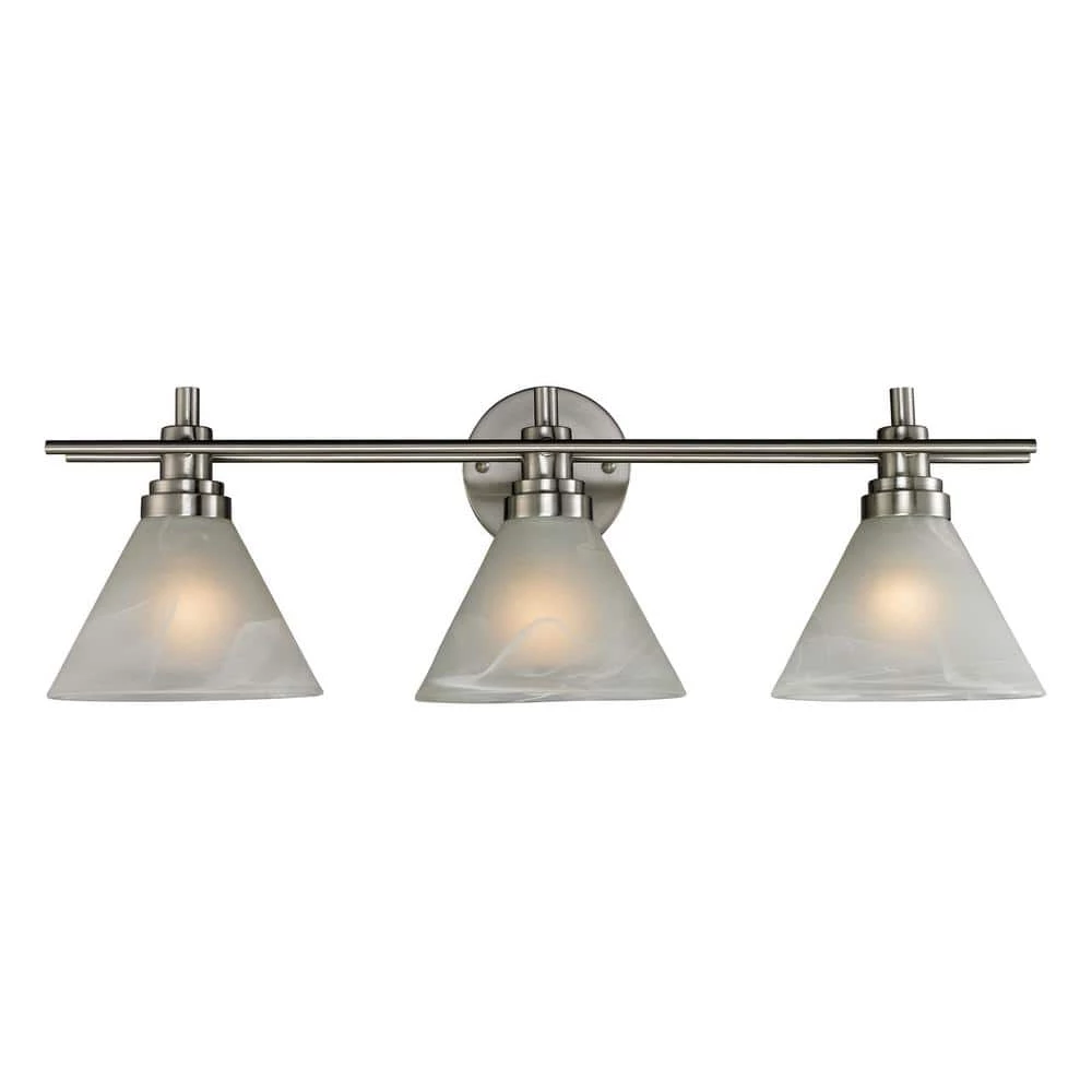 Pemberton 3-Light Brushed Nickel Wall Mount Bath Bar Light by Titan Lighting 4 Pemberton 3-Light Brushed Nickel Wall Mount Bath Bar Light by Titan Lighting - Image 2