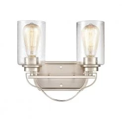 12 in. 2 Light Brushed Nickel Vanity Light by Titan Lighting