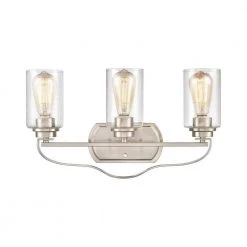 20 in. 3 Light Brushed Nickel Vanity Light by Titan Lighting