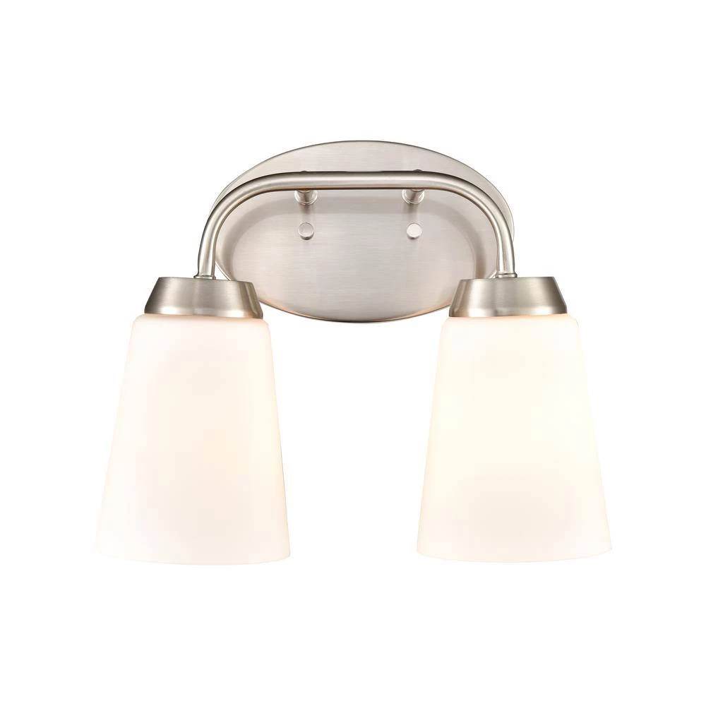 12.5 in. 2 Light Brushed Nickel Vanity Light by Titan Lighting 5 12.5 in. 2 Light Brushed Nickel Vanity Light by Titan Lighting - Image 3