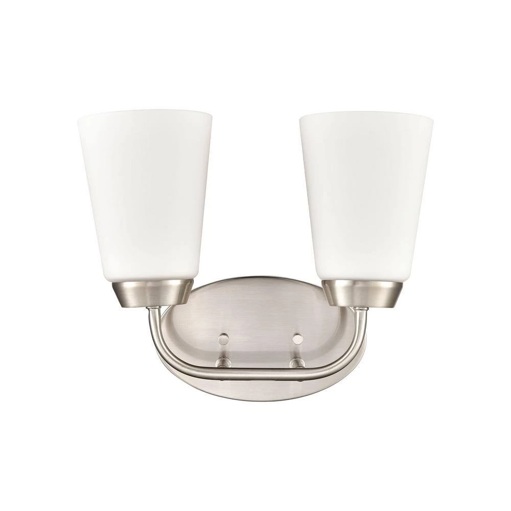 12.5 in. 2 Light Brushed Nickel Vanity Light by Titan Lighting 4 12.5 in. 2 Light Brushed Nickel Vanity Light by Titan Lighting - Image 2
