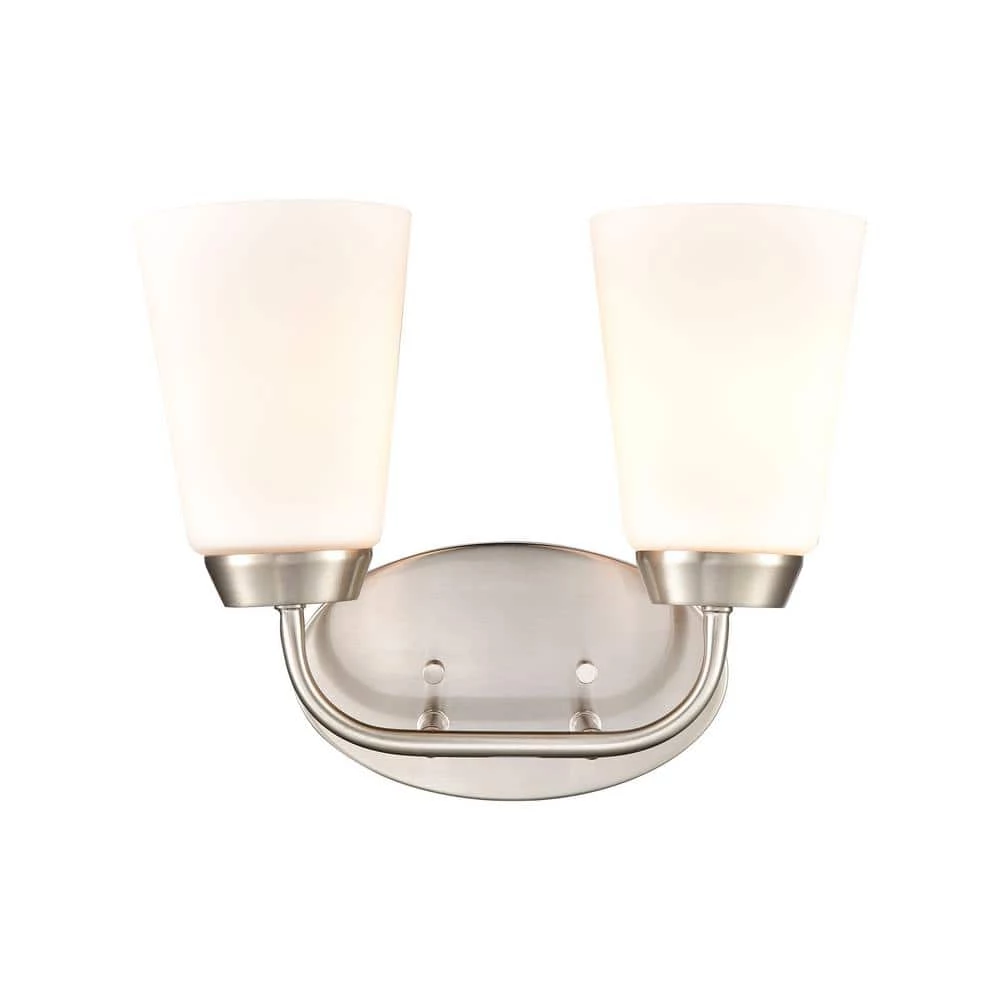 12.5 in. 2 Light Brushed Nickel Vanity Light by Titan Lighting 3 12.5 in. 2 Light Brushed Nickel Vanity Light by Titan Lighting