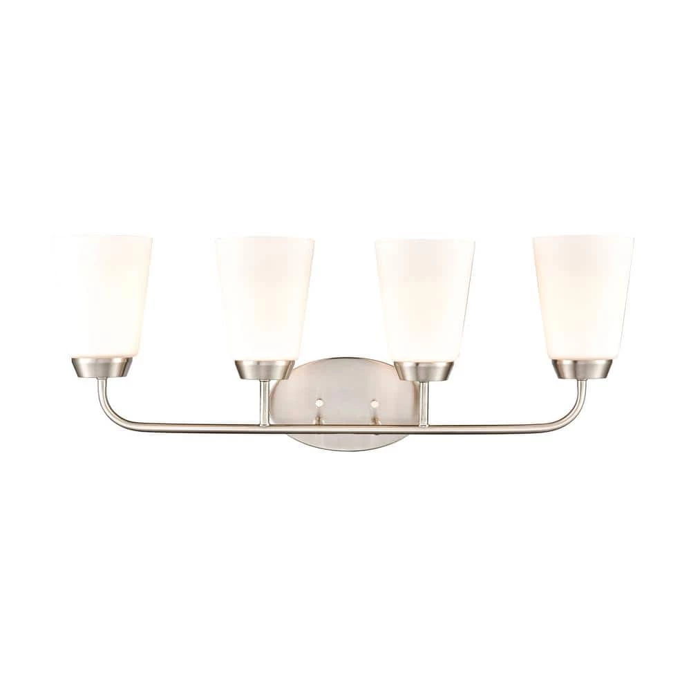 28 in. 4 Light Brushed Nickel Vanity Light by Titan Lighting 3 28 in. 4 Light Brushed Nickel Vanity Light by Titan Lighting