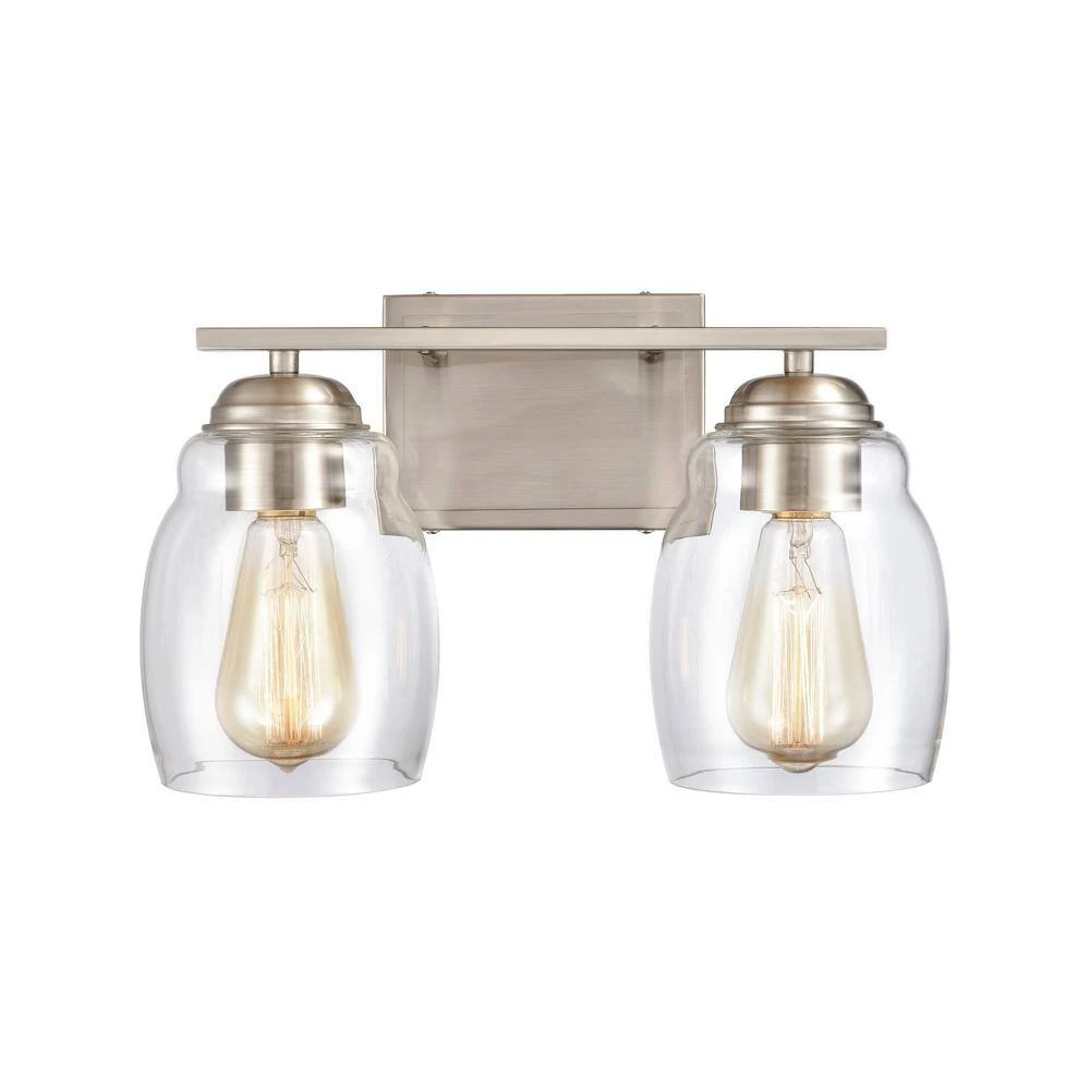 14 in. 2 Light Brushed Nickel Vanity Light by Titan Lighting 4 14 in. 2 Light Brushed Nickel Vanity Light by Titan Lighting - Image 2