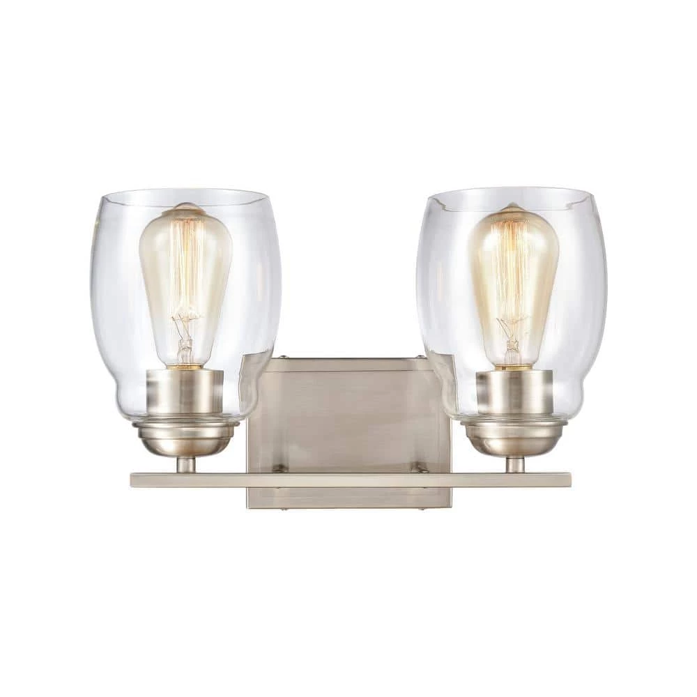14 in. 2 Light Brushed Nickel Vanity Light by Titan Lighting 3 14 in. 2 Light Brushed Nickel Vanity Light by Titan Lighting