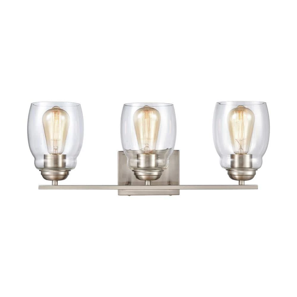 22 in. 3 Light Brushed Nickel Vanity Light by Titan Lighting 3 22 in. 3 Light Brushed Nickel Vanity Light by Titan Lighting