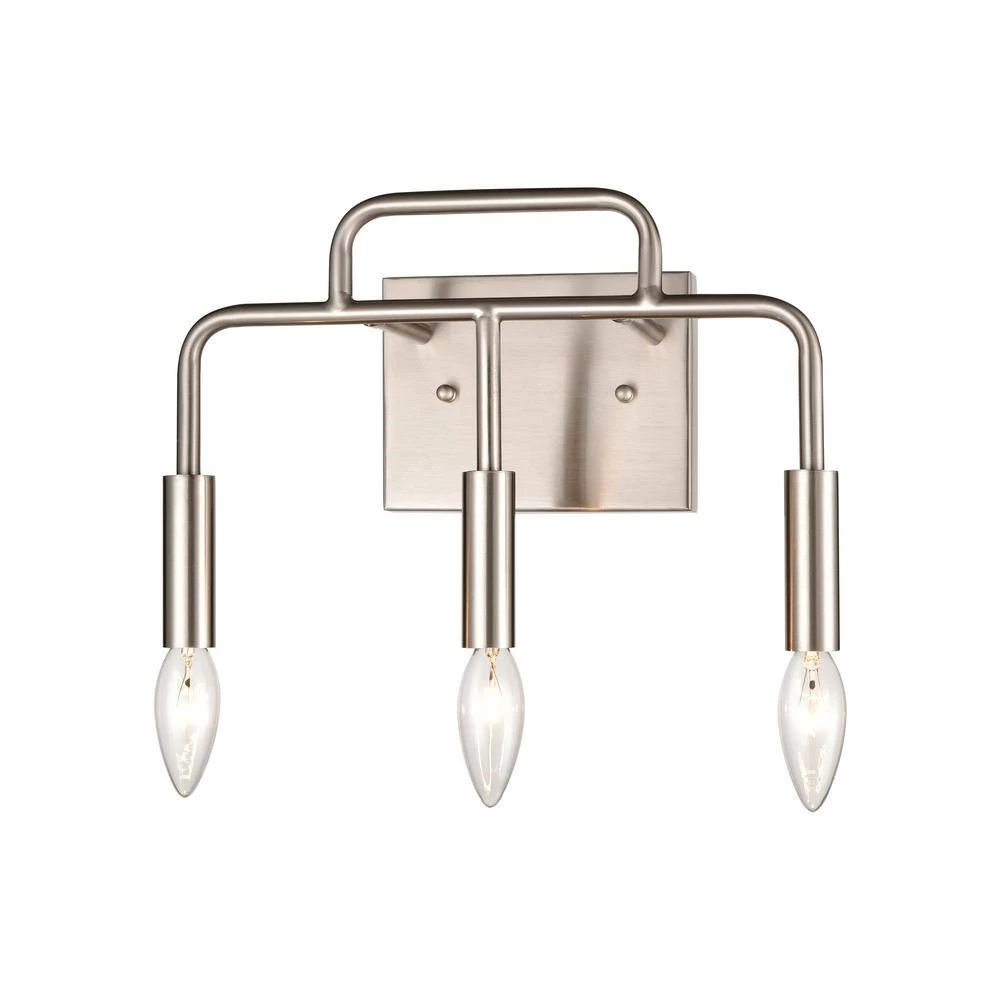 13 in. 3 Light Brushed Nickel Vanity Light by Titan Lighting 4 13 in. 3 Light Brushed Nickel Vanity Light by Titan Lighting - Image 2