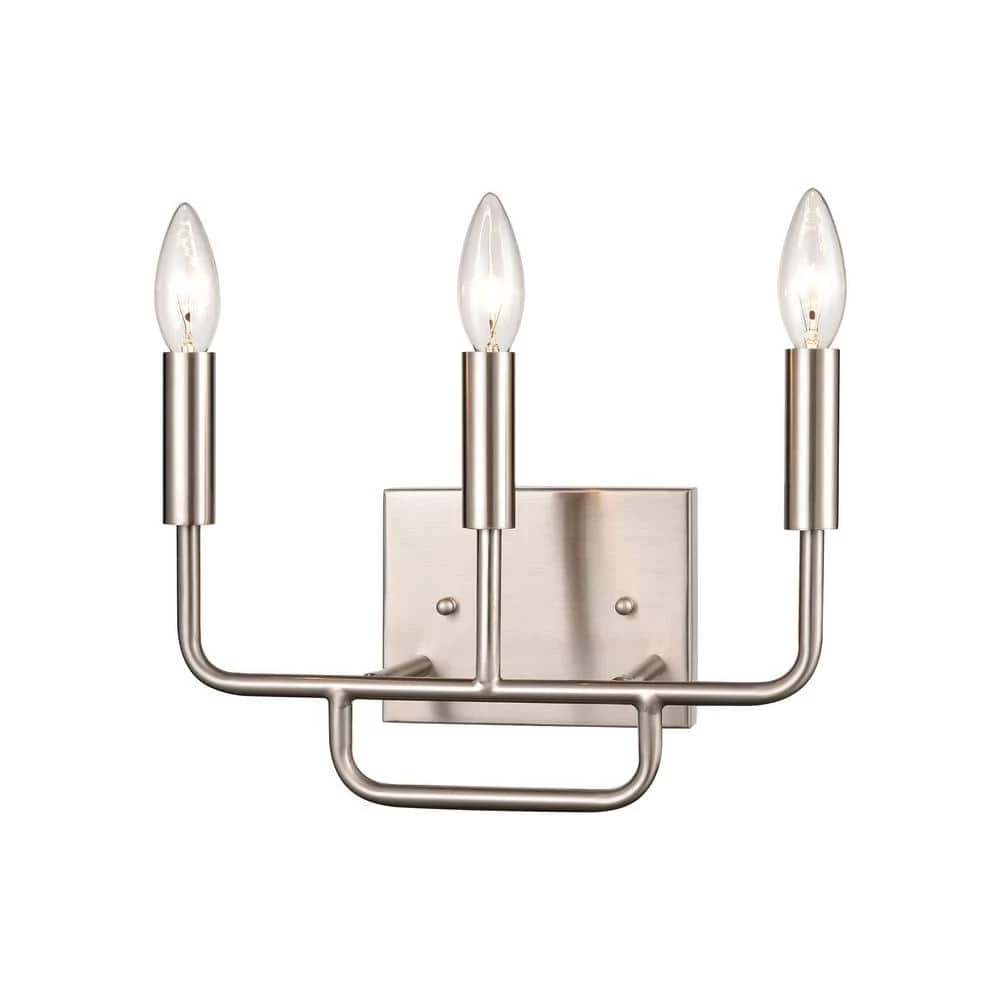 13 in. 3 Light Brushed Nickel Vanity Light by Titan Lighting 3 13 in. 3 Light Brushed Nickel Vanity Light by Titan Lighting