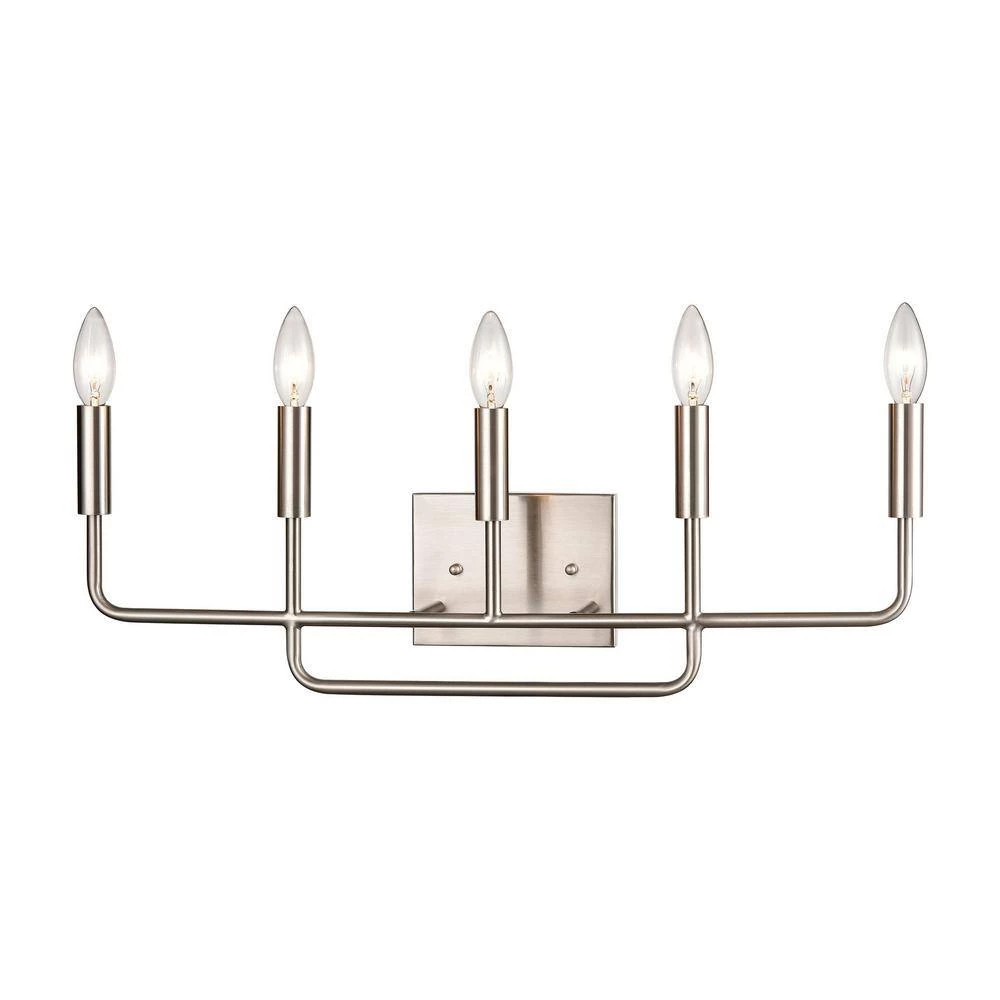 25 in. 5 Light Brushed Nickel Vanity Light by Titan Lighting 3 25 in. 5 Light Brushed Nickel Vanity Light by Titan Lighting