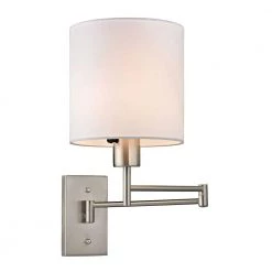 Aspen Collection 1-Light Brushed Nickel Swing Arm Sconce by Titan Lighting