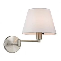 Academy Collection 1-Light Brushed Nickel Swing Arm Sconce by Titan Lighting