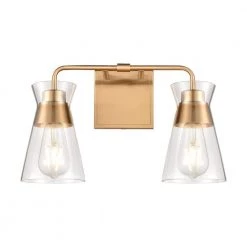 Brookville 15 in. 2-Light Burnished Brass Vanity Light by Titan Lighting