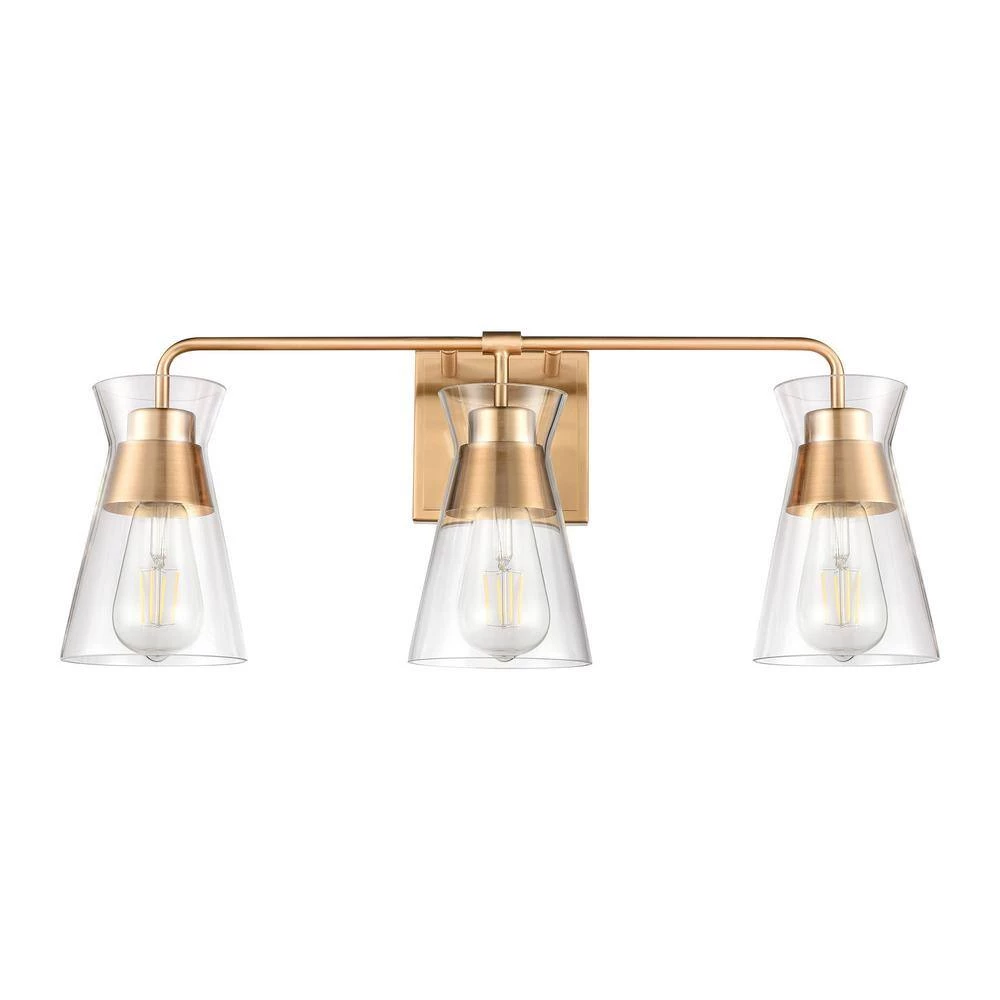 Brookville 22 in. 3-Light Burnished Brass Vanity Light by Titan Lighting 4 Brookville 22 in. 3-Light Burnished Brass Vanity Light by Titan Lighting - Image 2