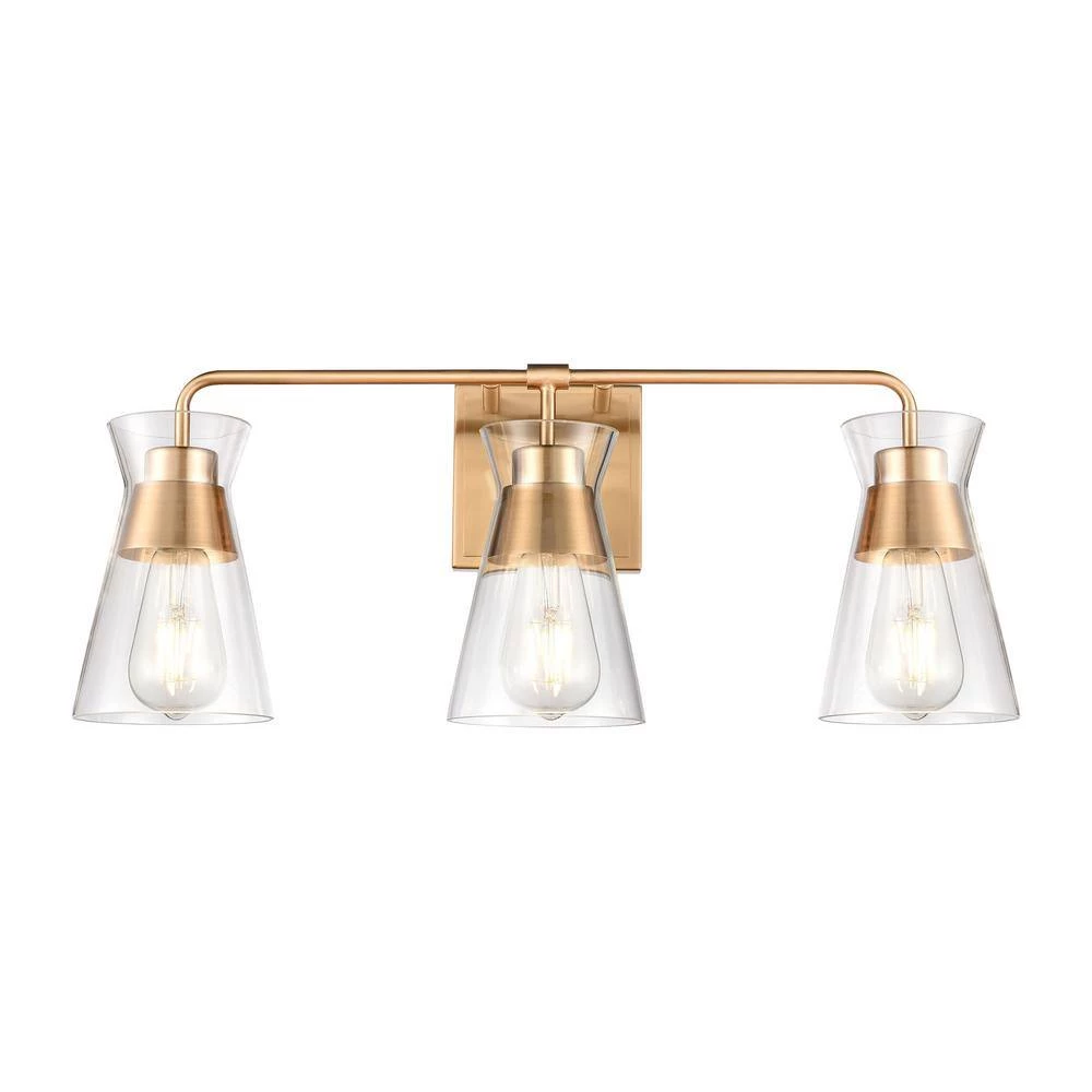 Brookville 22 in. 3-Light Burnished Brass Vanity Light by Titan Lighting 3 Brookville 22 in. 3-Light Burnished Brass Vanity Light by Titan Lighting