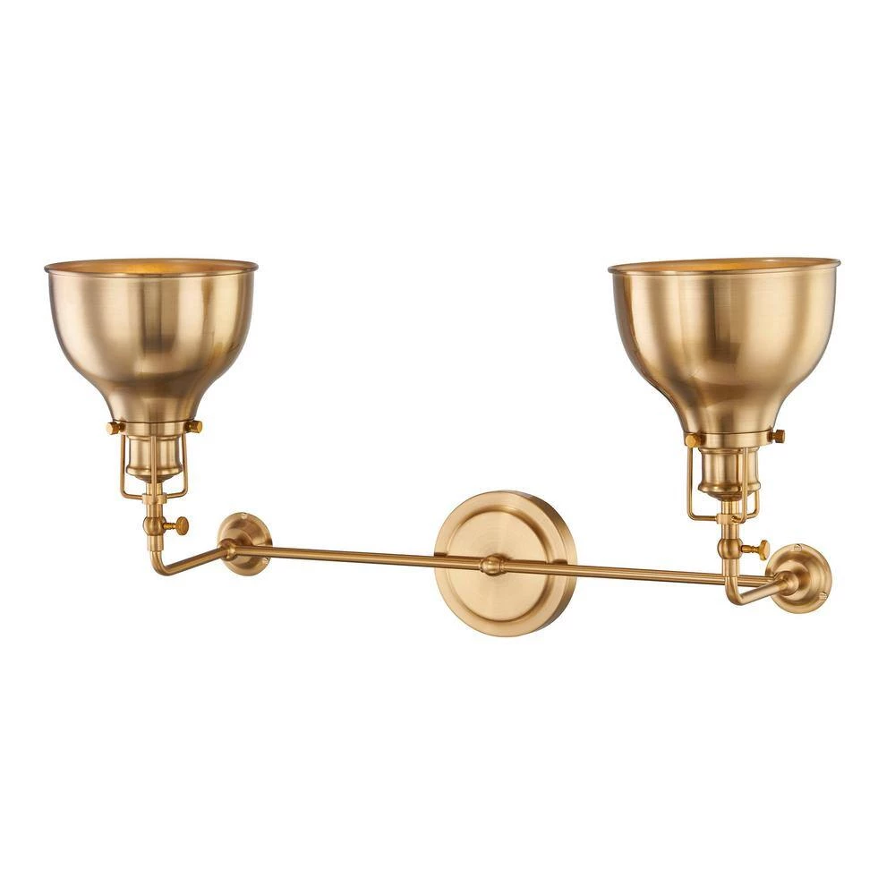 Skillet 2-Light Burnished Brass Wall Sconce by Titan Lighting 4 Skillet 2-Light Burnished Brass Wall Sconce by Titan Lighting - Image 2