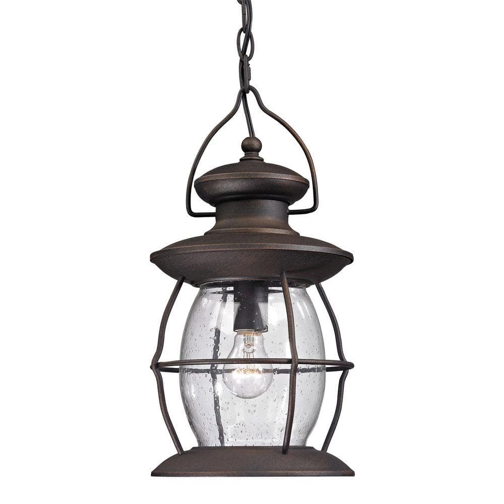 Big Oak Forge Collection 1-Light Weathered Charcoal Outdoor Pendant by Titan Lighting 3 Big Oak Forge Collection 1-Light Weathered Charcoal Outdoor Pendant by Titan Lighting