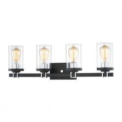 Holdfast 28 in. 4-Light Charcoal Vanity Light by Titan Lighting