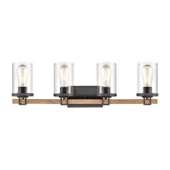 Holdfast 28 in. 4-Light Charcoal Vanity Light by Titan Lighting