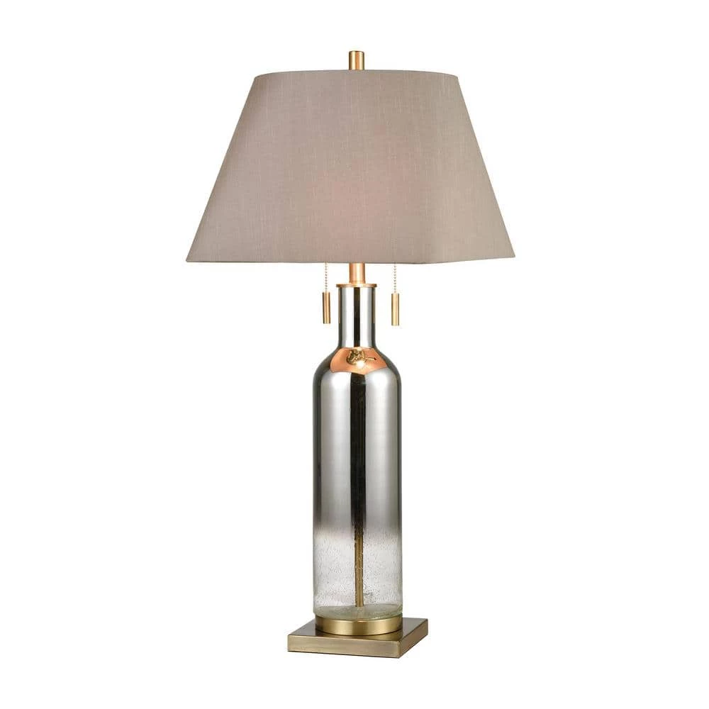 Scribe 2-Light Table Lamp in Chrome and Seeded Glass by Titan Lighting 3 Scribe 2-Light Table Lamp in Chrome and Seeded Glass by Titan Lighting