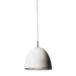 Castle 1-Light Poured Concrete with Chrome Reflector Medium Pendant by Titan Lighting