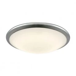 Clancy Chrome and Opal Glass Large Round LED Flush Mount by Titan Lighting