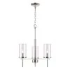 3-Light Chrome Candelabra Chandelier with Glass Shades by Titan Lighting