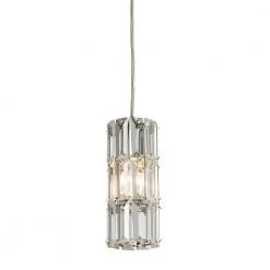 Brussels Collection 1-Light Polished Chrome Mini Pendant by Titan Lighting