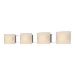 Pannelli 4-Light Chrome Vanity Light with Hand-Moulded White Opal Glass by Titan Lighting