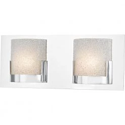 Ophelia 2-Light Chrome and Clear Glass LED Vanity Light by Titan Lighting