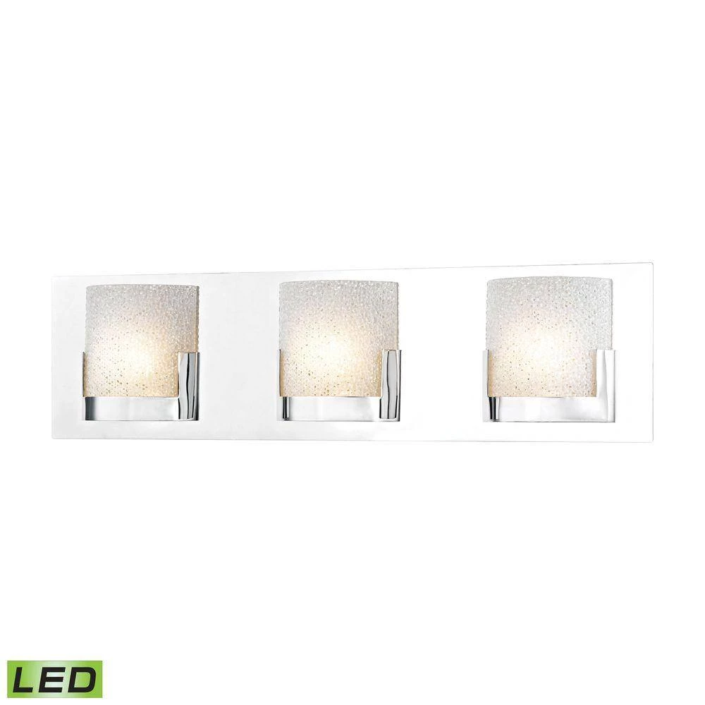 Ophelia 3-Light Chrome and Clear Glass LED Vanity Light by Titan Lighting 4 Ophelia 3-Light Chrome and Clear Glass LED Vanity Light by Titan Lighting - Image 2