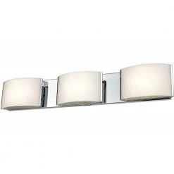 Pandora 3-Light Chrome and Opal Glass LED Vanity Light by Titan Lighting