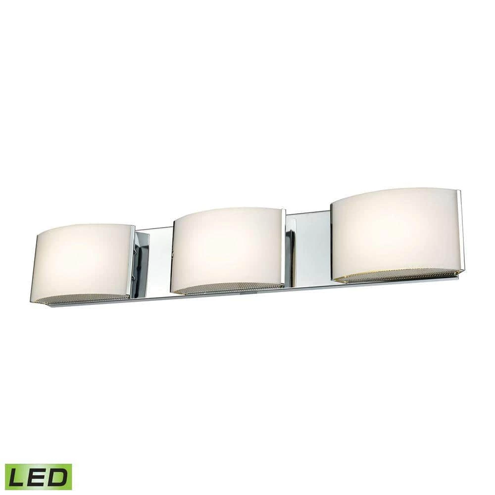 Pandora 3-Light Chrome and Opal Glass LED Vanity Light by Titan Lighting 4 Pandora 3-Light Chrome and Opal Glass LED Vanity Light by Titan Lighting - Image 2