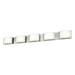 Pandora 5-Light Chrome and Opal Glass LED Vanity Light by Titan Lighting