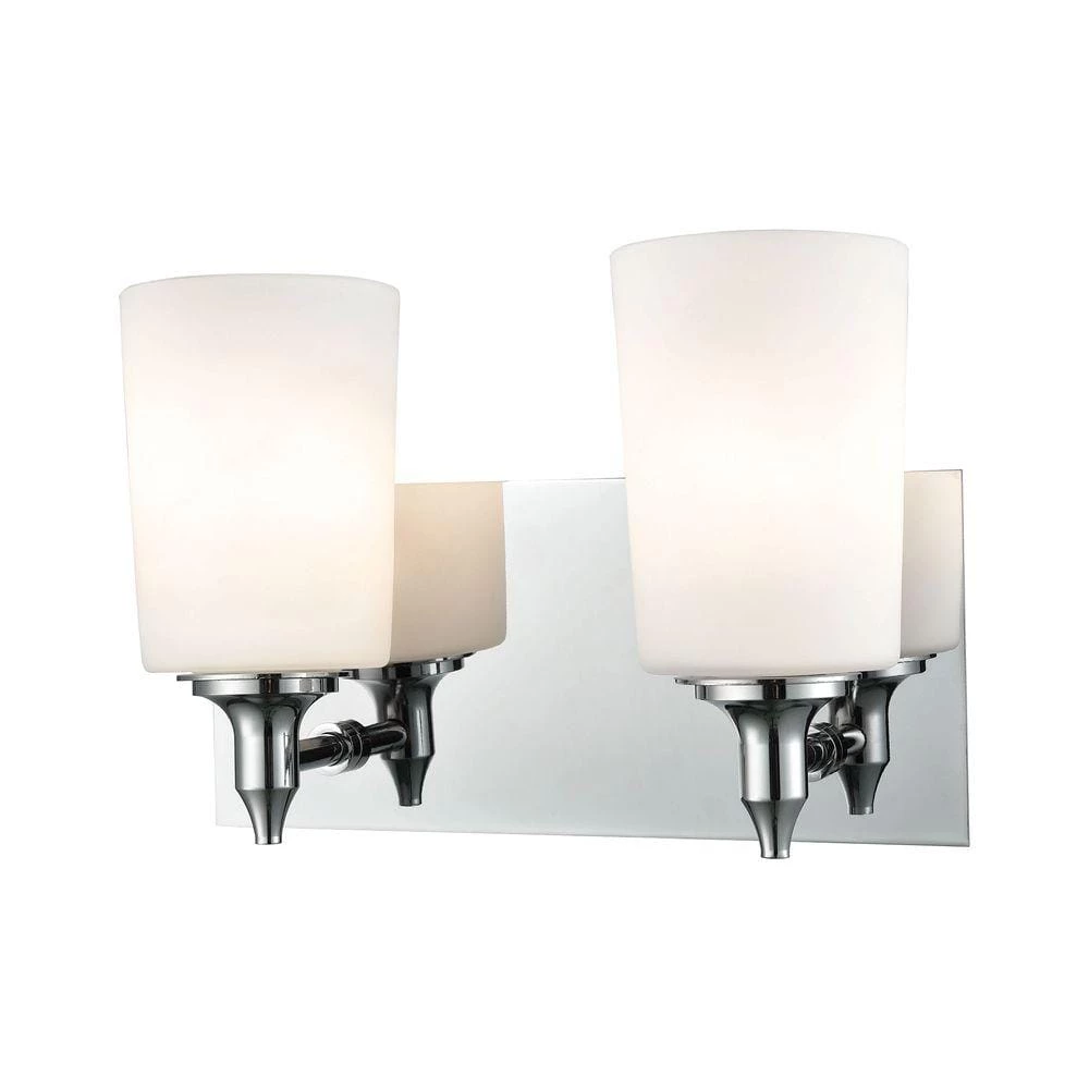 Alton Road 2-Light Chrome and Opal Glass Vanity Light by Titan Lighting 3 Alton Road 2-Light Chrome and Opal Glass Vanity Light by Titan Lighting