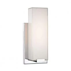 Midtown 1-Light Chrome and Paint White Glass Wall Sconce by Titan Lighting