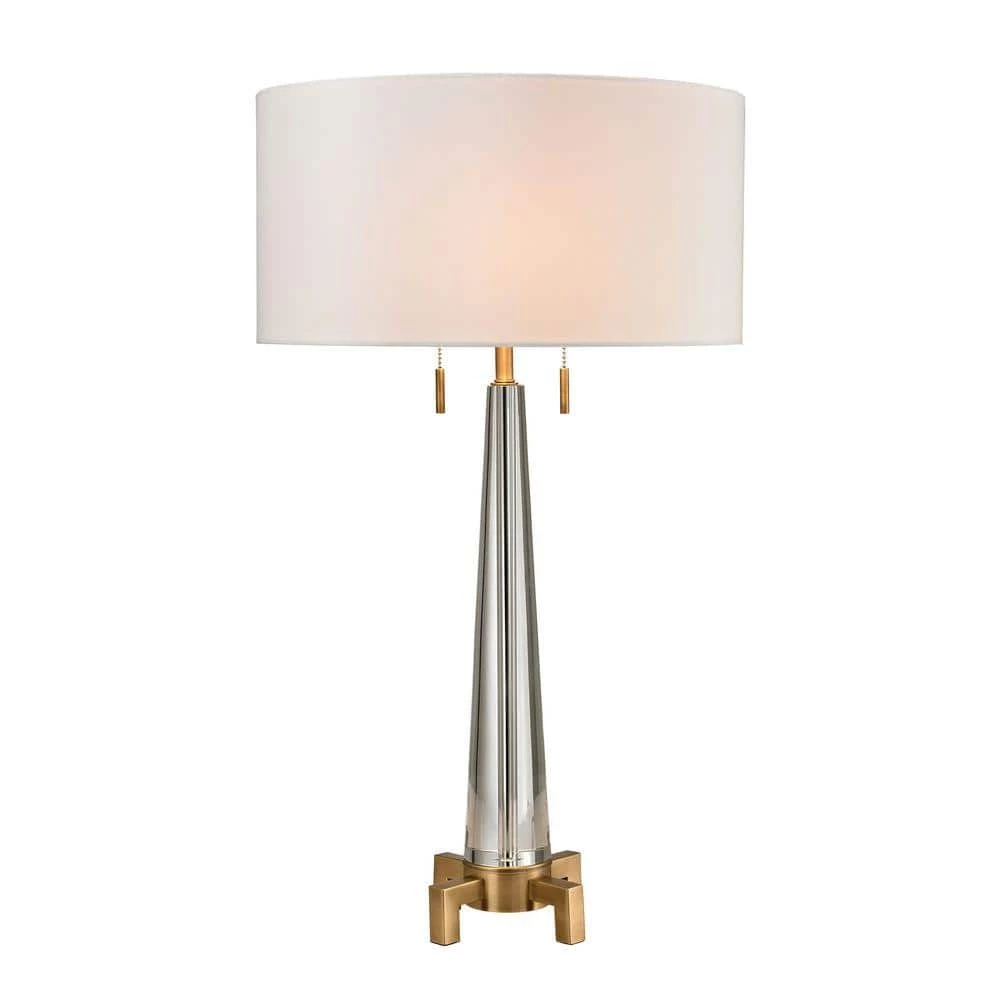 Bedford 30 in. Aged Brass Solid Crystal Table Lamp by Titan Lighting 3 Bedford 30 in. Aged Brass Solid Crystal Table Lamp by Titan Lighting