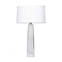 32 in. Clear Crystal Faceted Column Table Lamp by Titan Lighting