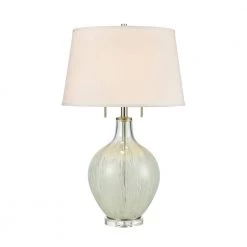 Storms End 2-Light Table Lamp in Clear and White by Titan Lighting