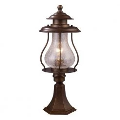 Wikshire 1-Light Outdoor Coffee Bronze Pier Mount Light by Titan Lighting