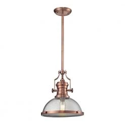 Chadwick 1-Light Copper Pendant by Titan Lighting