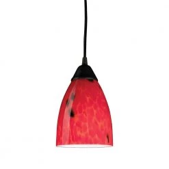 Classico 1-Light Dark Rust Ceiling Mount Pendant by Titan Lighting
