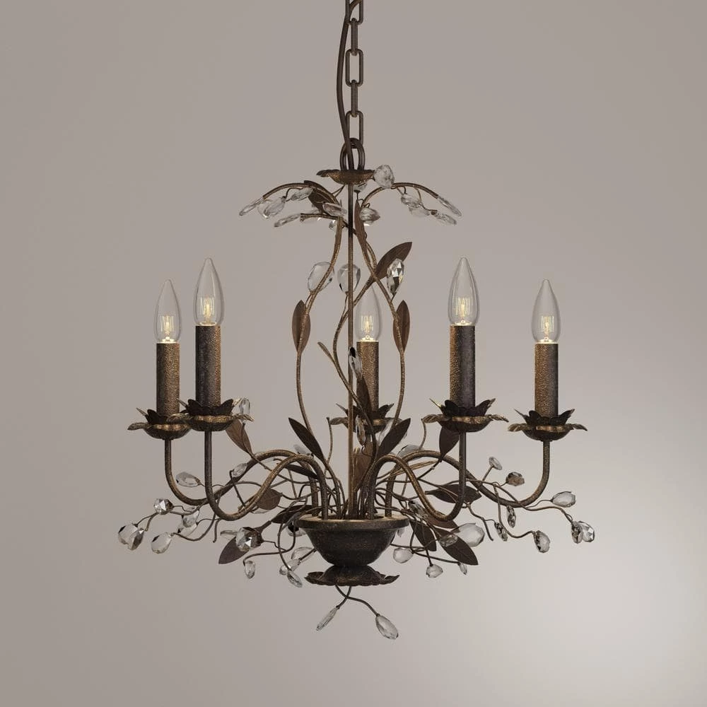 Circeo 5-Light Deep Rust Ceiling Mount Chandelier by Titan Lighting 5 Circeo 5-Light Deep Rust Ceiling Mount Chandelier by Titan Lighting - Image 3