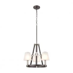 Armstrong Grove 3-Light Espresso Brown Chandelier with Glass Shades by Titan Lighting