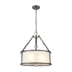 Armstrong Grove 5-Light Espresso Brown Chandelier with Glass Shades by Titan Lighting