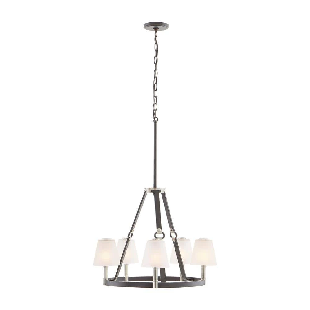 Armstrong Grove 5-Light Espresso Brown Chandelier with Glass Shades by Titan Lighting 3 Armstrong Grove 5-Light Espresso Brown Chandelier with Glass Shades by Titan Lighting