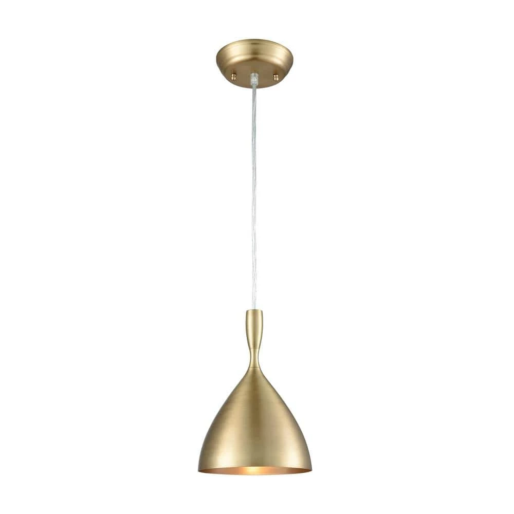 Spun Aluminum 1-Light French Brass Pendant by Titan Lighting 3 Spun Aluminum 1-Light French Brass Pendant by Titan Lighting